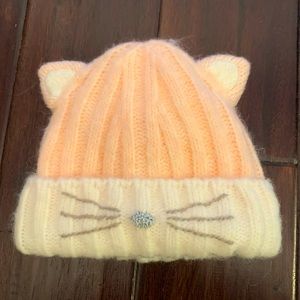 Little Girls Cat Light Peach Colored Toboggan
